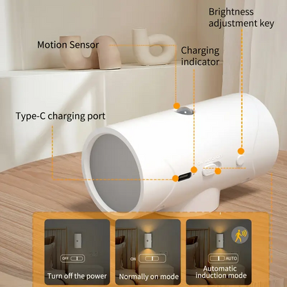 NNETM LED Motion Sensor Night Light with USB Rechargeable (4pcs)